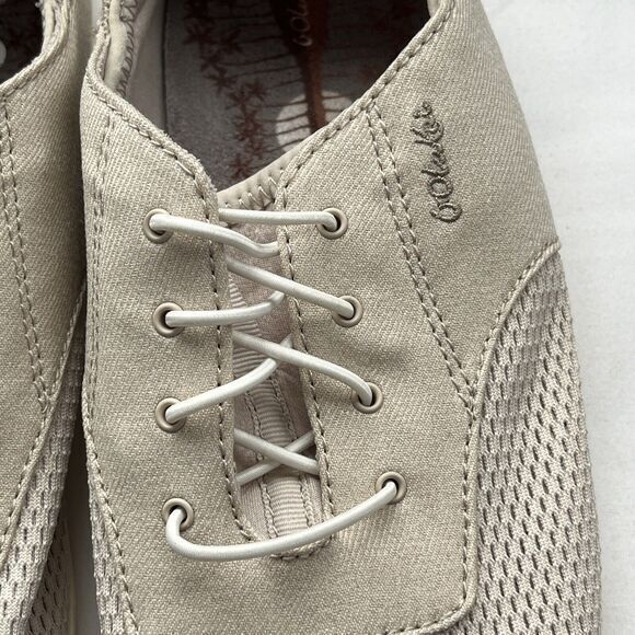 Olukai Waialua Lace Drop-In-Heel Sneaker Shoe Womens Size 9 Ivory Comfort Casual - Picture 14 of 14
